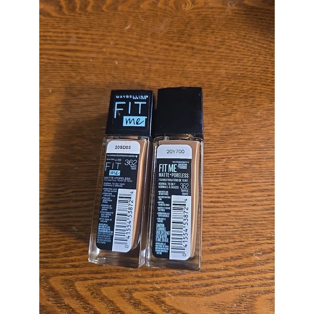 2 PK Maybelline Fit‎ Me Matte Poreless Oil Free Foundation 362 Truffle